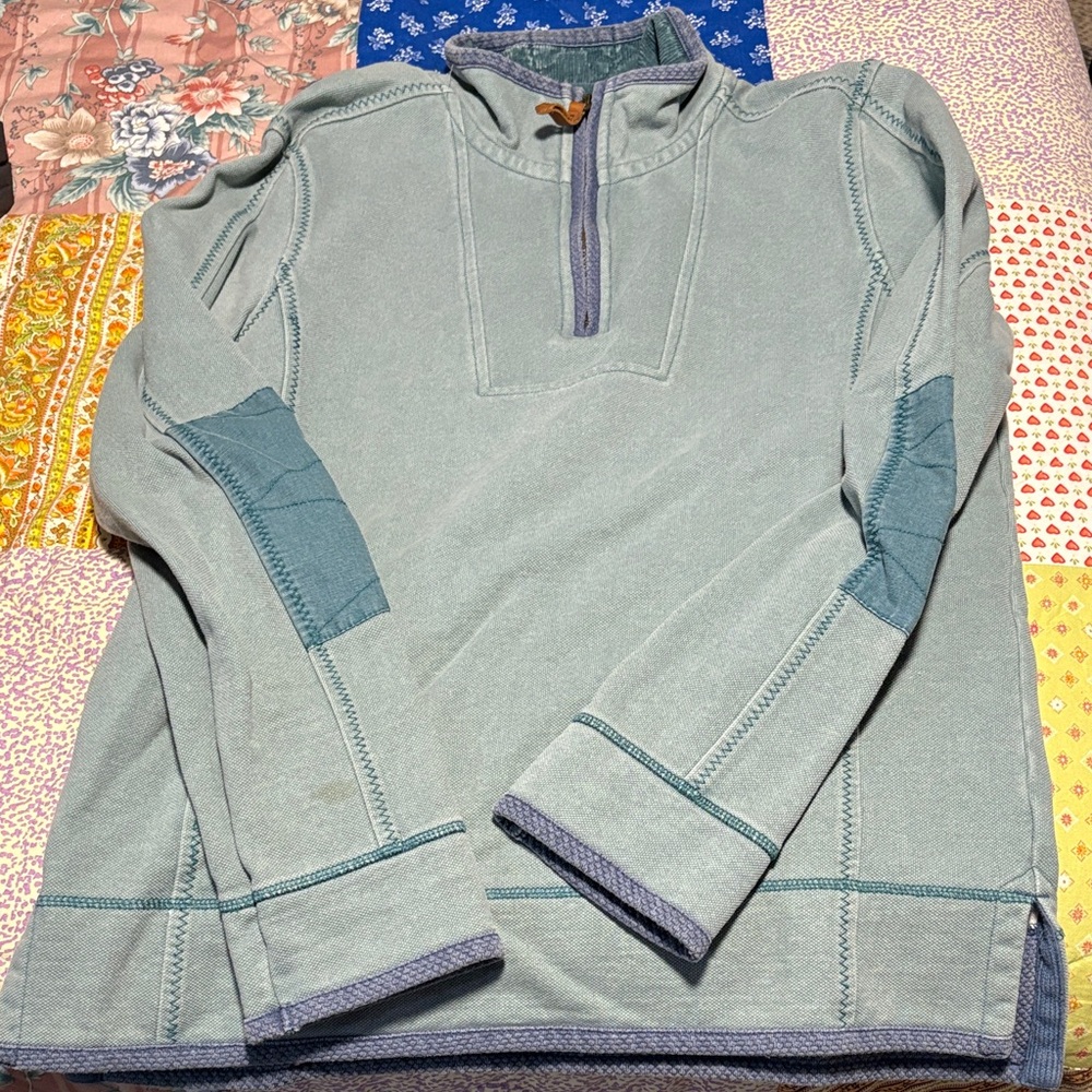 Men’s Fat Face Light Green/Blue Zip Up Sweater